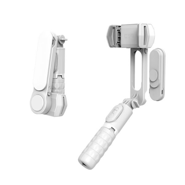 Selfie Stick Gimbal Stabilizer, Extendable Mobile Phone Selfie Stick, Phone Holder, Multifunctional Selfie Stick White