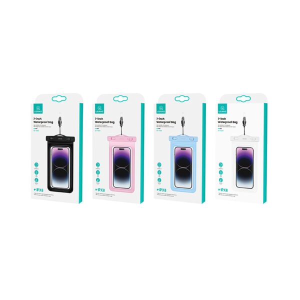 Floating Waterproof Phone Pouch Waterproof Phone Case Phone Water Protector Pouch Cellphone Underwater Dry Bag With Lanyard Beach Essentials for Mobile Phones black US-YD011 (7-inch bag)