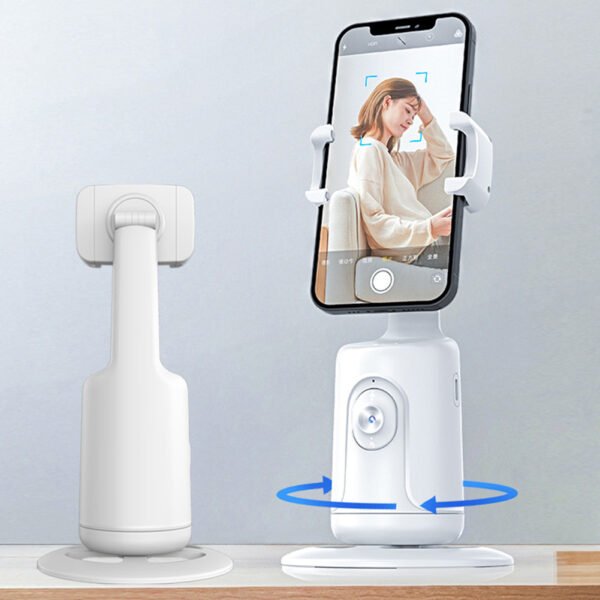 Gimbal Stabilizer Auto Face Tracking Phone Holder Desktop AI Automatic Tracking Gimbal Stand 360°Rotation Black w/t RC